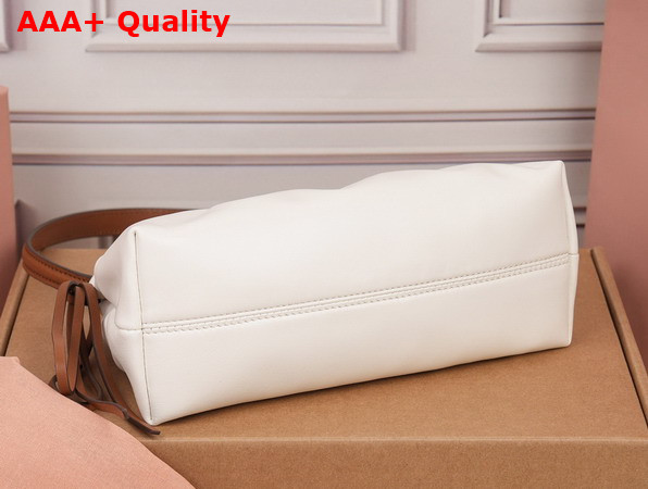 Miu Miu Nappa Leather Pouch White and Caramel 5NE030 Replica