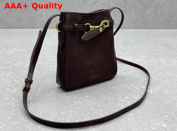 Miu Miu Nappa Leather Pouch in Briarwood 5NR461 Replica