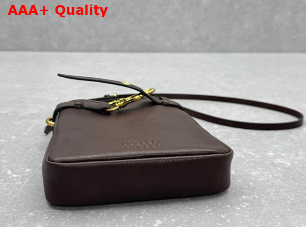 Miu Miu Nappa Leather Pouch in Briarwood 5NR461 Replica