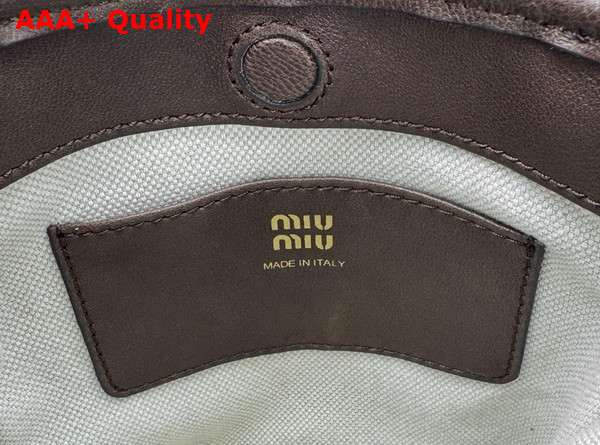 Miu Miu Nappa Leather Pouch in Briarwood 5NR461 Replica