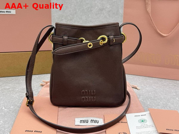Miu Miu Nappa Leather Pouch in Briarwood 5NR461 Replica