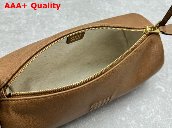 Miu Miu Nappa Leather Pouch in Oak 5NE851 Replica