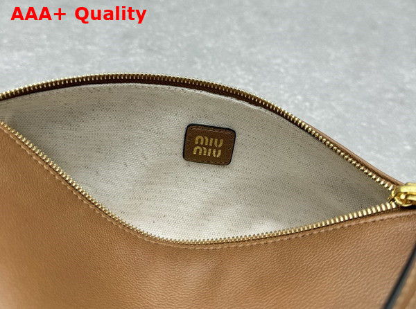 Miu Miu Nappa Leather Pouch in Oak 5NE851 Replica