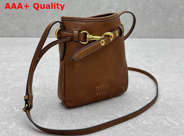 Miu Miu Nappa Leather Pouch in Oak 5NR461 Replica