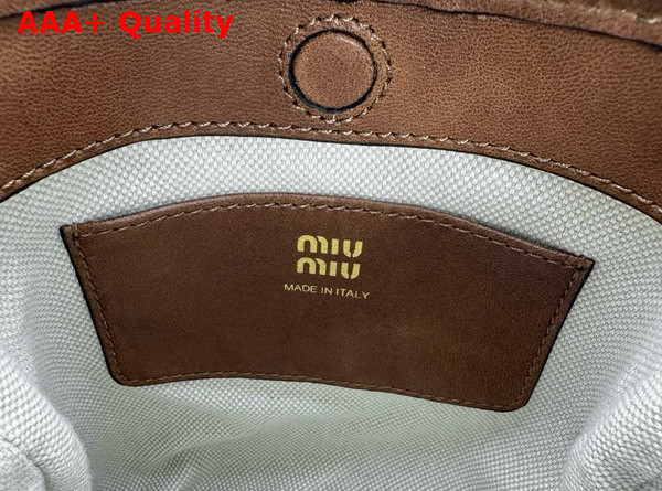 Miu Miu Nappa Leather Pouch in Oak 5NR461 Replica