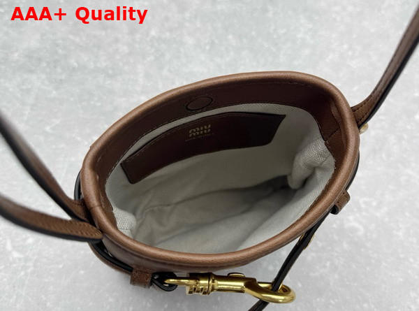 Miu Miu Nappa Leather Pouch in Oak 5NR461 Replica