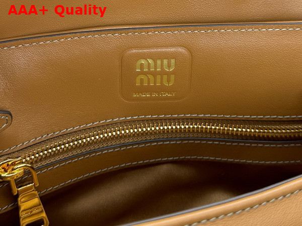 Miu Miu Nappa Leather Shoulder Bag in Cognac 5BD265 Replica