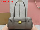 Miu Miu Nappa Leather Shoulder Bag in Grey 5BD265 Replica