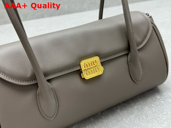 Miu Miu Nappa Leather Shoulder Bag in Grey 5BD265 Replica