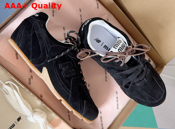 Miu Miu New Balance X Miu Miu 530 SL Suede Sneakers in Black Replica