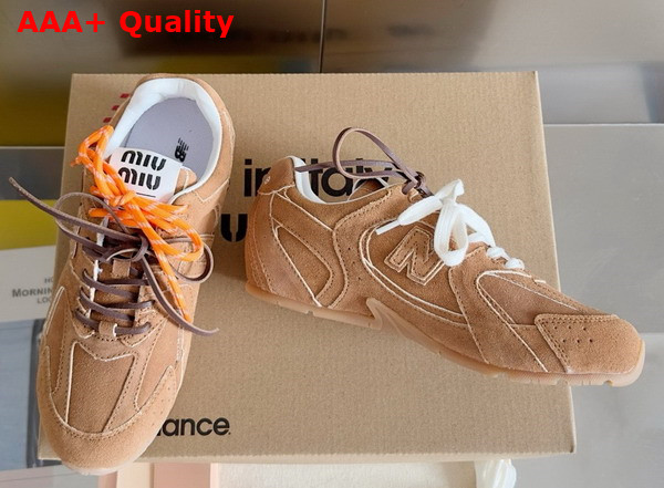 Miu Miu New Balance X Miu Miu 530 SL Suede Sneakers in Chestnut Replica