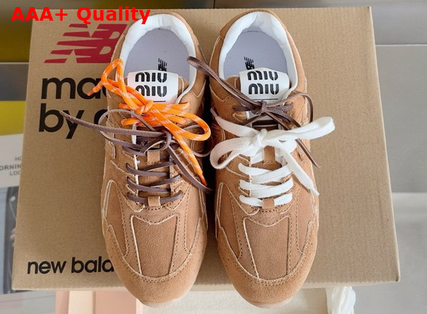 Miu Miu New Balance X Miu Miu 530 SL Suede Sneakers in Chestnut Replica