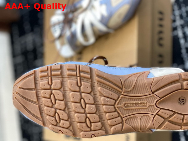 Miu Miu New Balance x Miu Miu 530 SL Deco Calf Leather Mules Sky Blue Travertine Gray 5E333E Replica