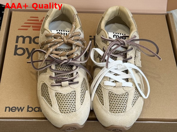 Miu Miu New Balance x Miu Miu 530 SL Suede and Mesh Sneakers in Butter Yellow 5E165E Replica