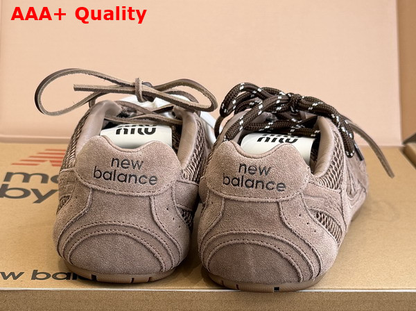 Miu Miu New Balance x Miu Miu 530 SL Suede and Mesh Sneakers in Hazelnut 5E165E Replica