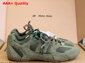 Miu Miu New Balance x Miu Miu 530 SL Suede and Mesh Sneakers in Sage Green 5E165E Replica