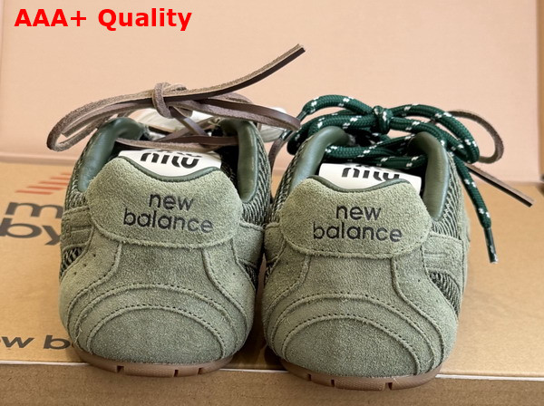 Miu Miu New Balance x Miu Miu 530 SL Suede and Mesh Sneakers in Sage Green 5E165E Replica