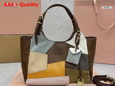 Miu Miu Patchwork Leather Handbag in Oak 5BA304 Replica