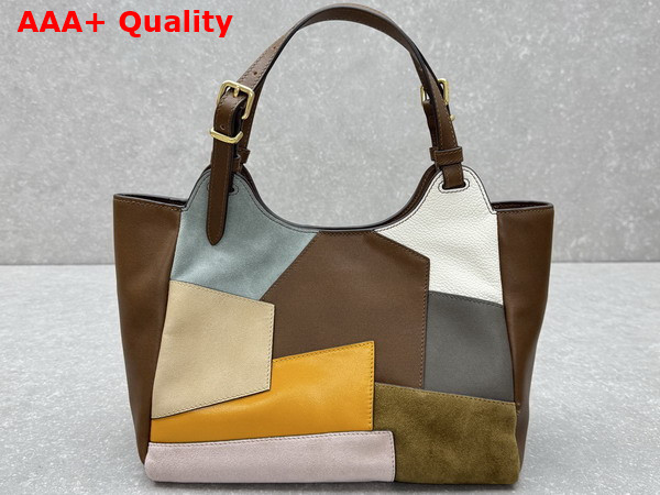 Miu Miu Patchwork Leather Handbag in Oak 5BA304 Replica