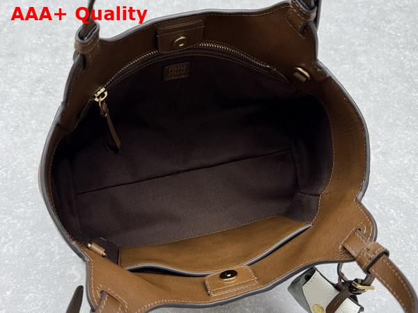Miu Miu Patchwork Leather Handbag in Oak 5BA304 Replica