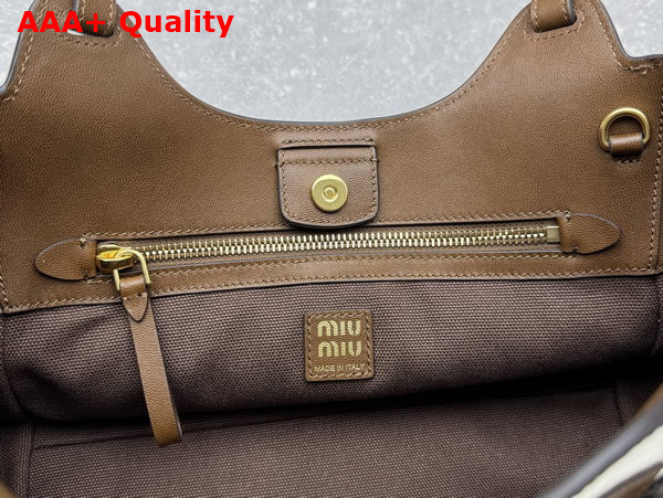 Miu Miu Patchwork Leather Handbag in Oak 5BA304 Replica
