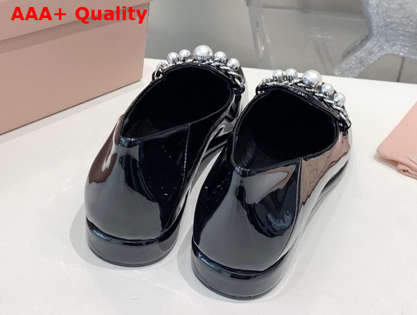 Miu Miu Patent Leather Loafers in Black 5D586D Replica