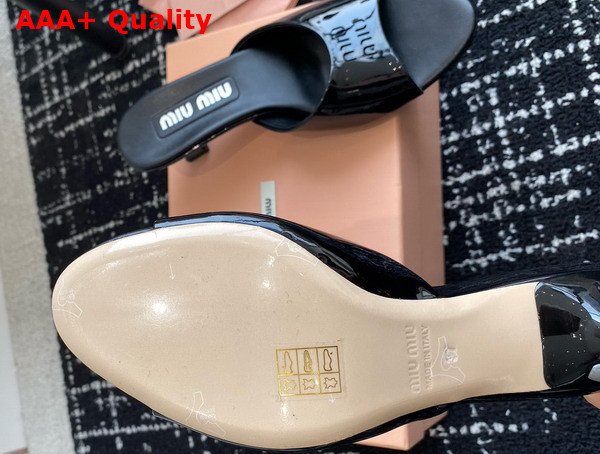 Miu Miu Patent Leather Sandals in Black 5XX603 Replica