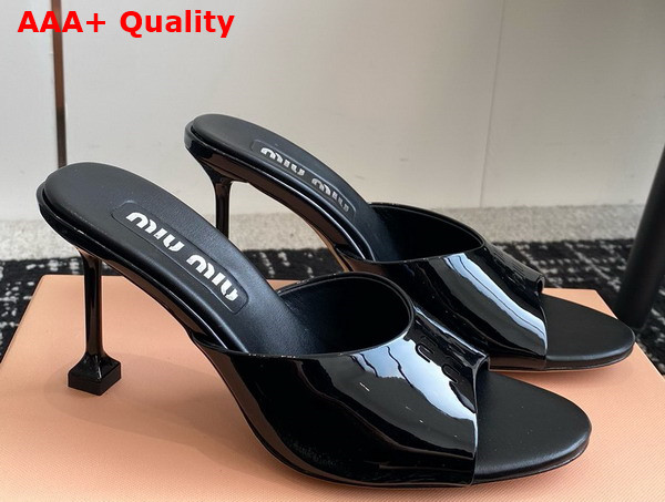 Miu Miu Patent Leather Sandals in Black 5XX603 Replica