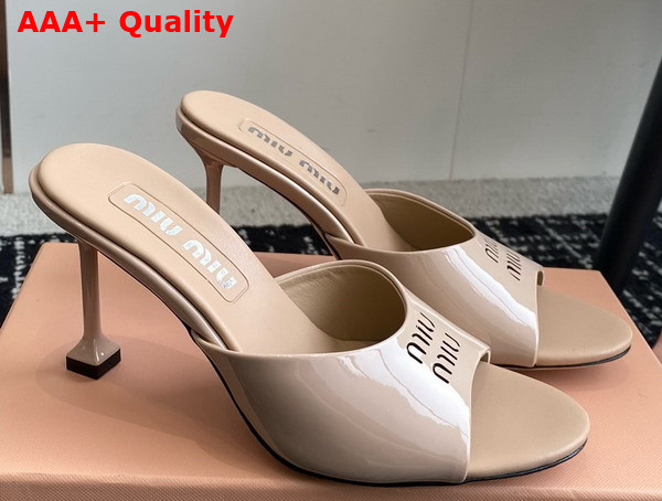 Miu Miu Patent Leather Sandals in Nude 5XX603 Replica
