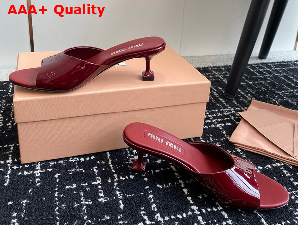 Miu Miu Patent Leather Sandals in Red 5XX603 Replica