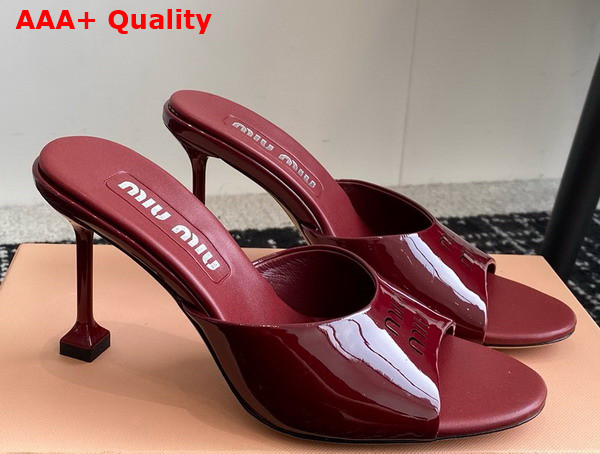 Miu Miu Patent Leather Sandals in Red 5XX603 Replica