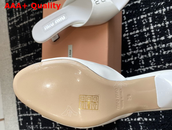 Miu Miu Patent Leather Sandals in White 5XX603 Replica