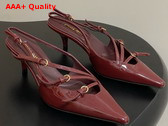 Miu Miu Patent Leather Slingbacks with Buckles in Crimson 5I013E Replica