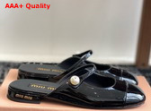 Miu Miu Patent Leather Slipper in Black Replica
