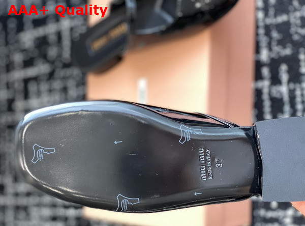 Miu Miu Patent Leather Slipper in Black Replica