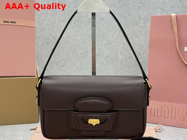 Miu Miu Penny Leather Bag in Briarwood 5BD270 Replica