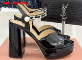 Miu Miu Platform Sandal in Black Patent Leather Replica