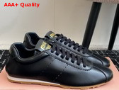 Miu Miu Plume Nappa Leather Sneakers in Black 5E114E Replica