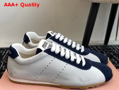 Miu Miu Plume Nappa Leather and Suede Sneakers White and Blue 5E114E Replica