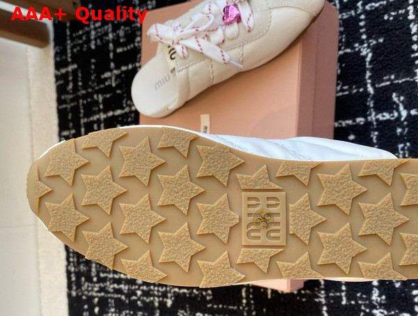 Miu Miu Plume Technical Fabric and Suede Mules in White 5E467E Replica