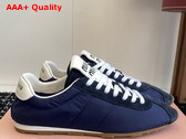 Miu Miu Plume Technical Fabric and Suede Sneakers in Blue 5E114E Replica