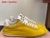 Miu Miu Plume Technical Fabric and Suede Sneakers in Yellow 5E114E Replica