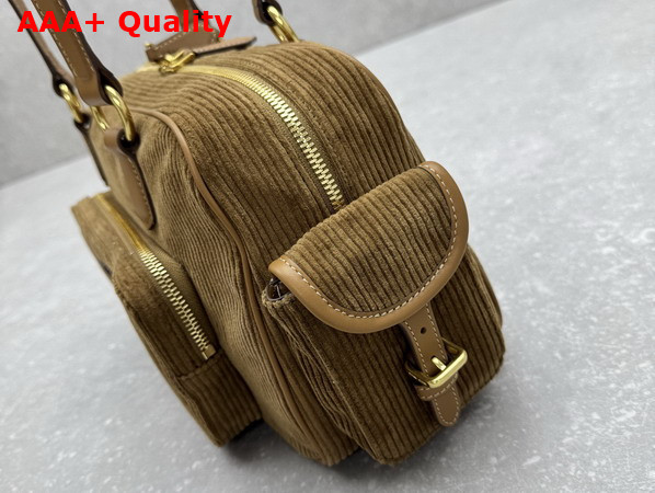 Miu Miu Pocket Corduroy Top Handle Bag in Cord 5BB179 Replica