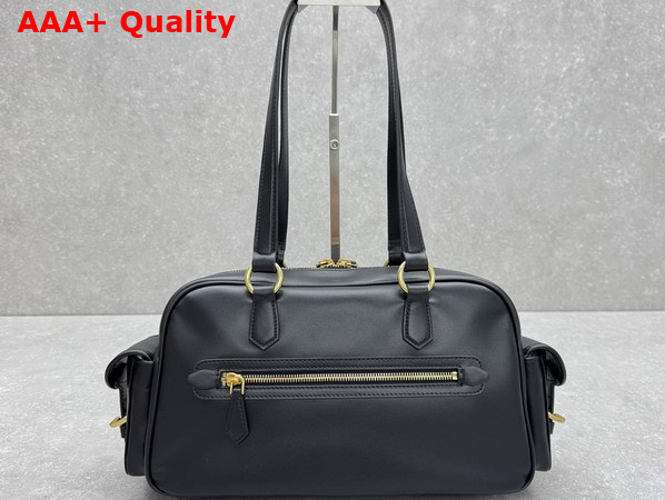 Miu Miu Pocket Nappa Leather Top Handle Bag in Black 5BB179 Replica