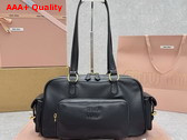 Miu Miu Pocket Nappa Leather Top Handle Bag in Black 5BB179 Replica