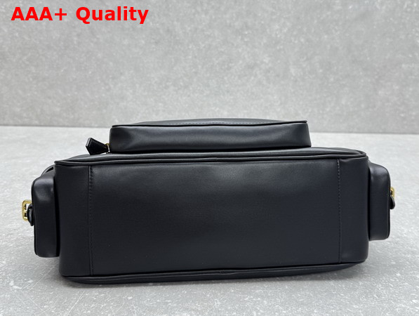 Miu Miu Pocket Nappa Leather Top Handle Bag in Black 5BB179 Replica