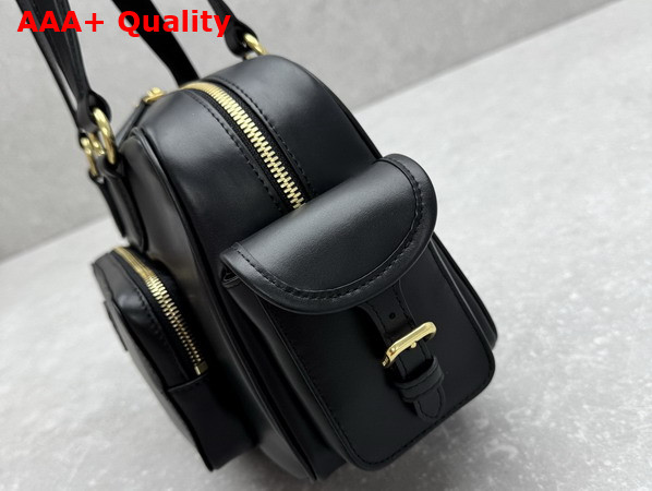 Miu Miu Pocket Nappa Leather Top Handle Bag in Black 5BB179 Replica