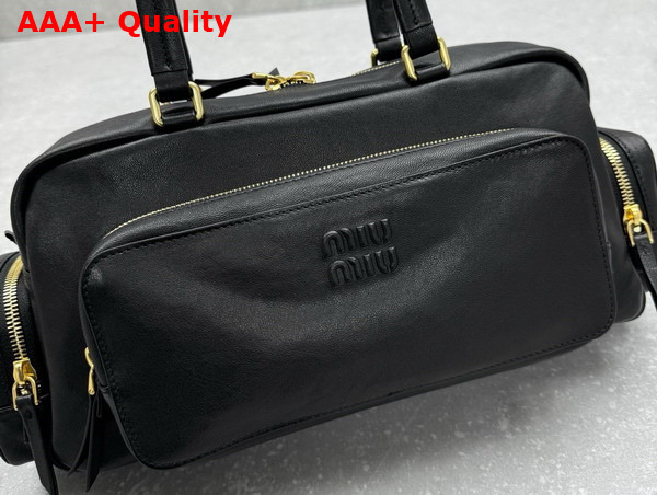 Miu Miu Pocket Washed Nappa Leather Bag in Black 5BB175 Replica