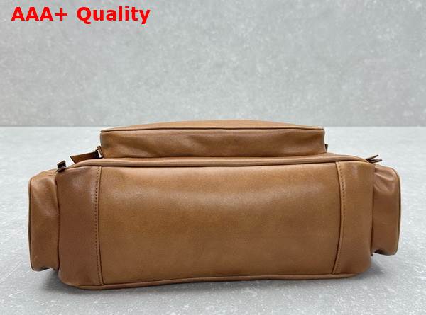 Miu Miu Pocket Washed Nappa Leather Bag in Oak 5BB175 Replica