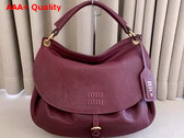 Miu Miu Rendez Vous Leather Bag in Amaranth Red 5BC219 Replica